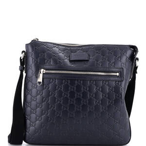 Signature Zip Messenger Bag Guccissima #244790G10B